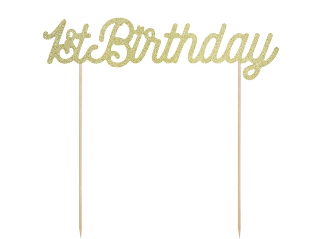 Cake Topper 1st Birthday Gold
