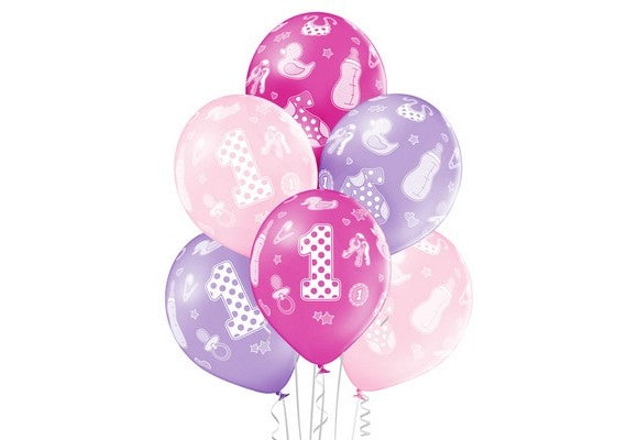Age Number 1 Birthday Girl -QTY5 - 11"