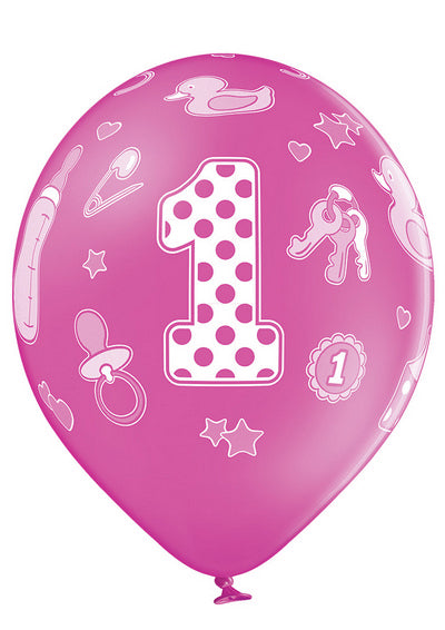Age Number 1 Birthday Girl -QTY5 - 11"