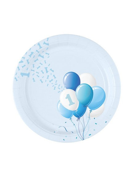 1st Birthday Paper Plates Boy