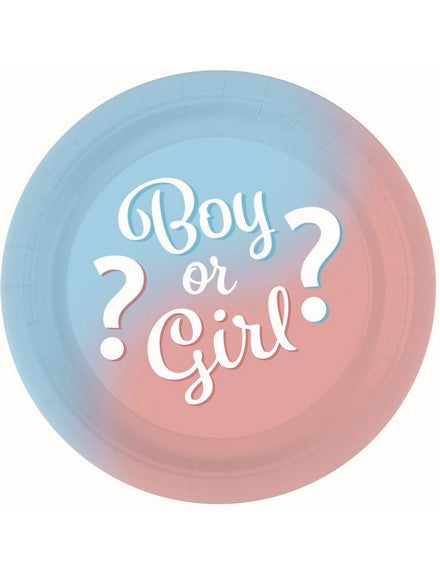 Gender Reveal Paper Plates