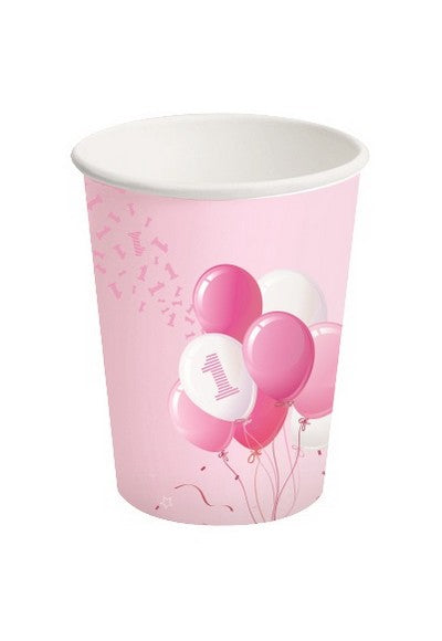1st Birthday Paper Cups Girl