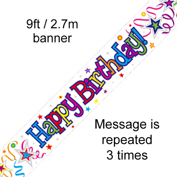 Happy Birthday Ribbons and Stars