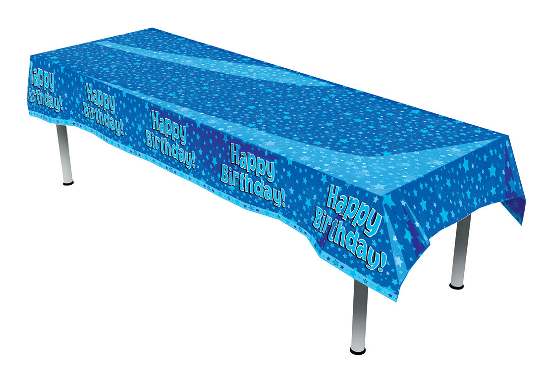 Happy Birthday Blue Table Cover