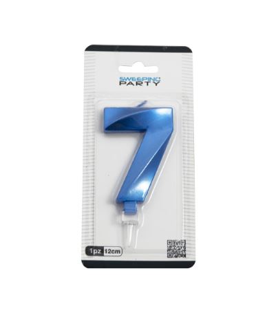 3D Candle NR.7 Blue