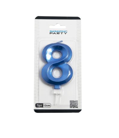 3D Candle NR.8 Blue