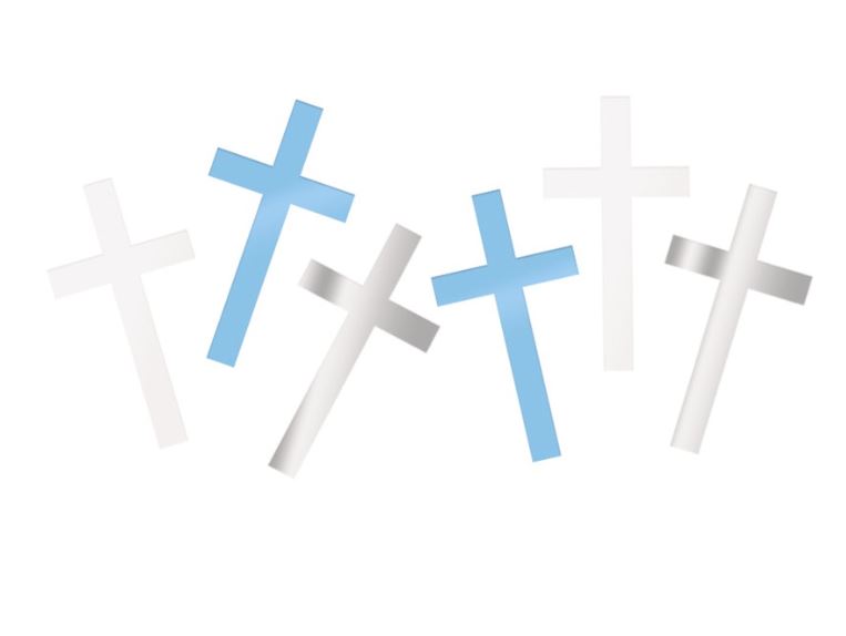 Blue Confetti Crosses
