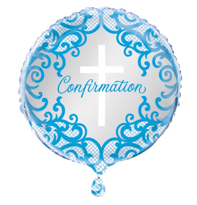 Blue Confirmation Foil Balloon