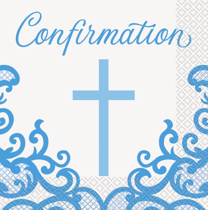 Blue Confirmation Napkins
