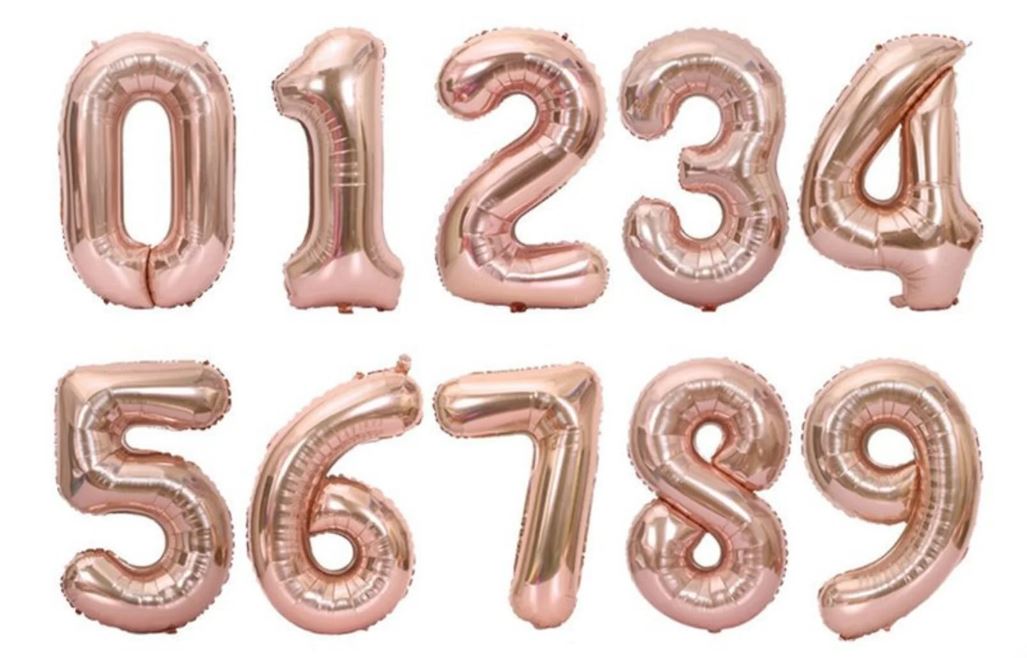 Rose Gold 14inch Foil Numbers