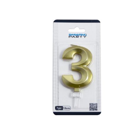 3D Candle NR.3 Gold