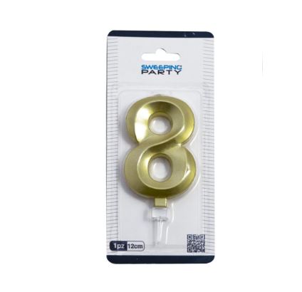 3D Candle NR.8 Gold