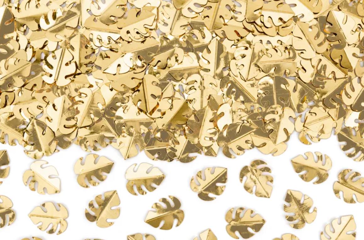 Table Confetti - Gold Metallic Leaves