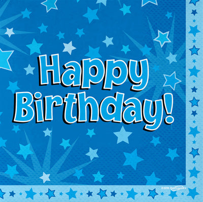Happy Birthday Blue Napkins