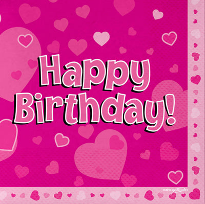 Happy Birthday Pink Napkins