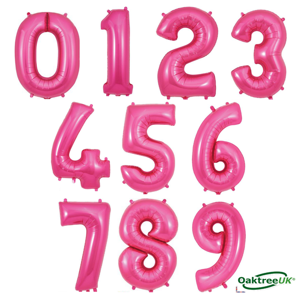 Hot Pink 34inch Foil Numbers