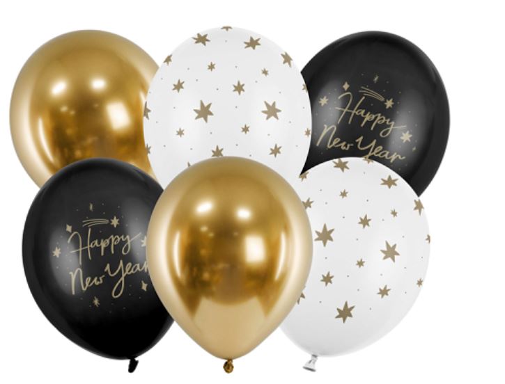 6PCS 30cm Happy New Year Latex Balloons