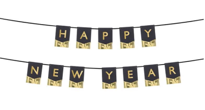 Happy New Year Decorative Garland Banner