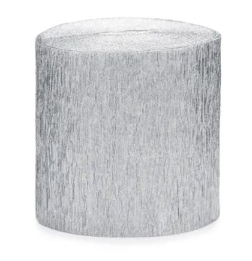 Silver Crepe Streamer