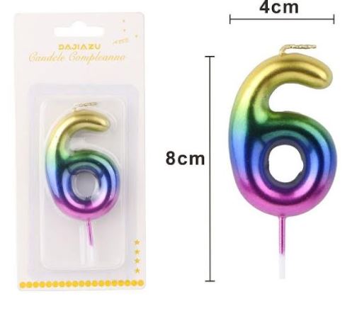 Rainbow Candle Number 6