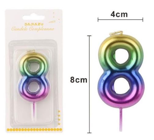 Rainbow Candle Number 8