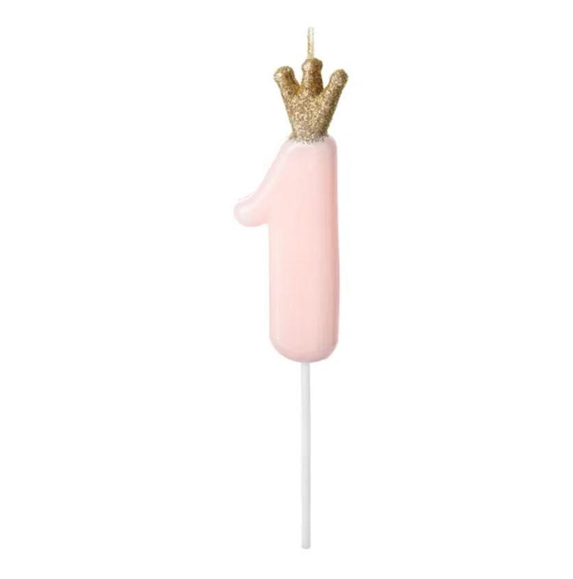 Number 1 Pink Birthday Candle