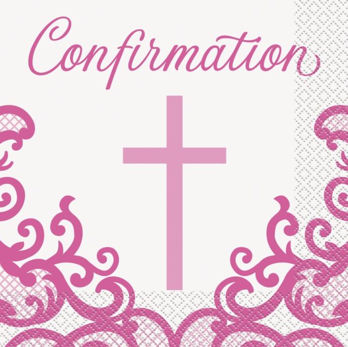 Pink Confirmation Napkins