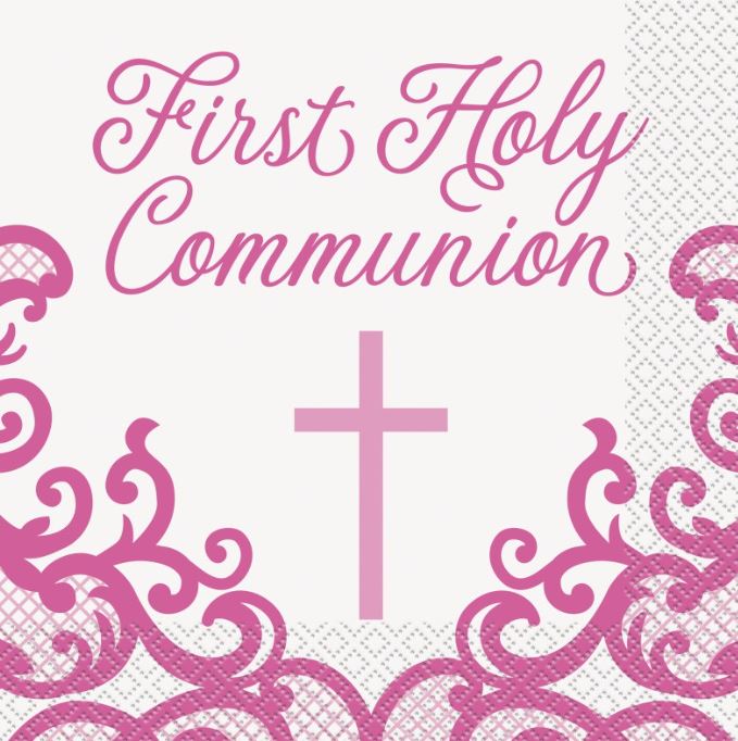 Pink First Holy Communion Napkins