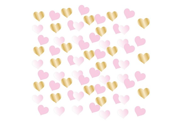 Table Confetti - Pink,White & Gold Hearts