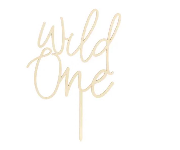 Cake Topper Wild One Wooden 22cm