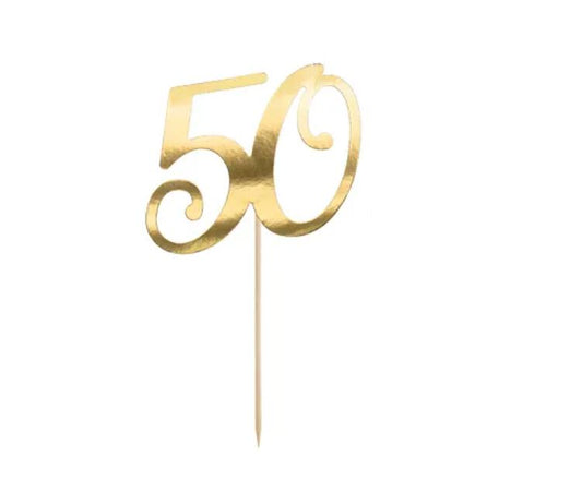 Cake topper ''50'' Gold 20.5cm