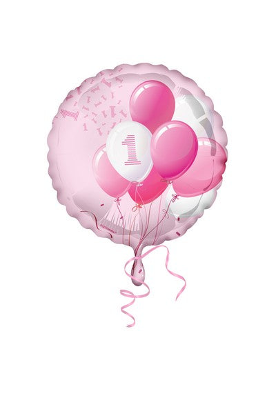 1st Birthday Foil Balloon 18" Girl