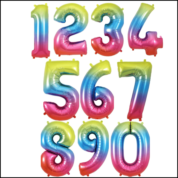 Rainbow 34inch Foil Numbers