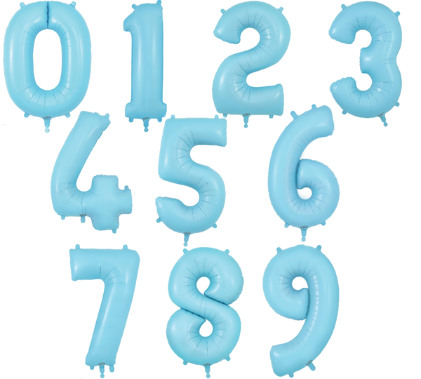 Pastel Blue 34inch Foil Numbers