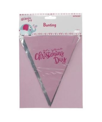 Christening Day Pink Bunting 3.96m