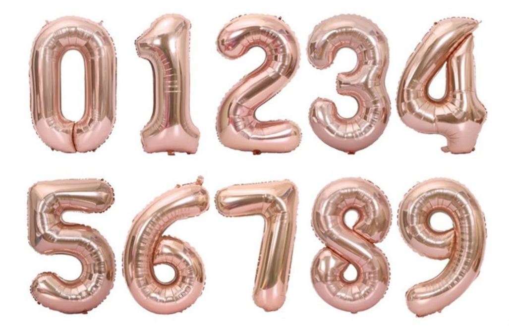 Rose Gold 34inch Foil Numbers