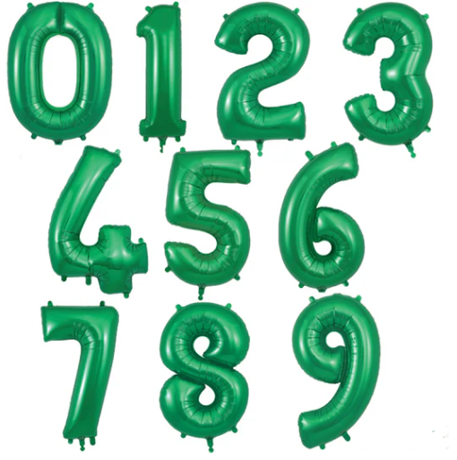 Green 34inch Foil Numbers